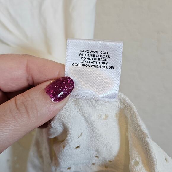 Modcloth Eyelet Peplum Direction Knit Tank Top White Women's Size XXS Casual NWT - Picture 7 of 8